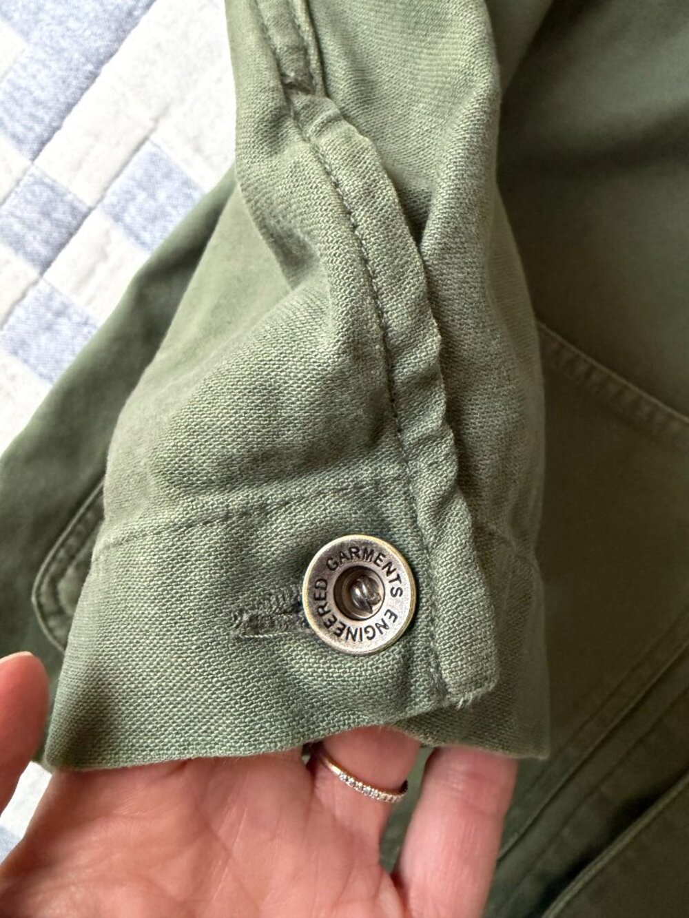 Engineered Garments Men's Workaday Utility Jacket, Olive, Size Medium - Picture 8 of 9